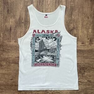 Vintage Ray Troll Alaska Greenpeace Rainbow Warrior T-Shirt Tank Top Mens Size M